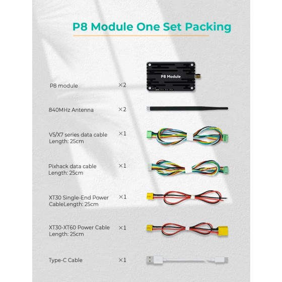 Cuav P8 Radio Telemetry 840-845mhz Wireless Transmission System for Digital Transmission Station Pixhawk Rc Part